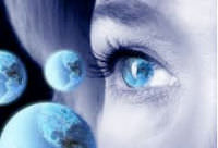 Woman gazing at planet