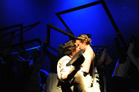 Kiss in blue light